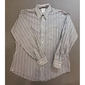 Christian Dior Shirt‎ Adult XL 34/35 White Striped Button Up Long Sleeve Casual.